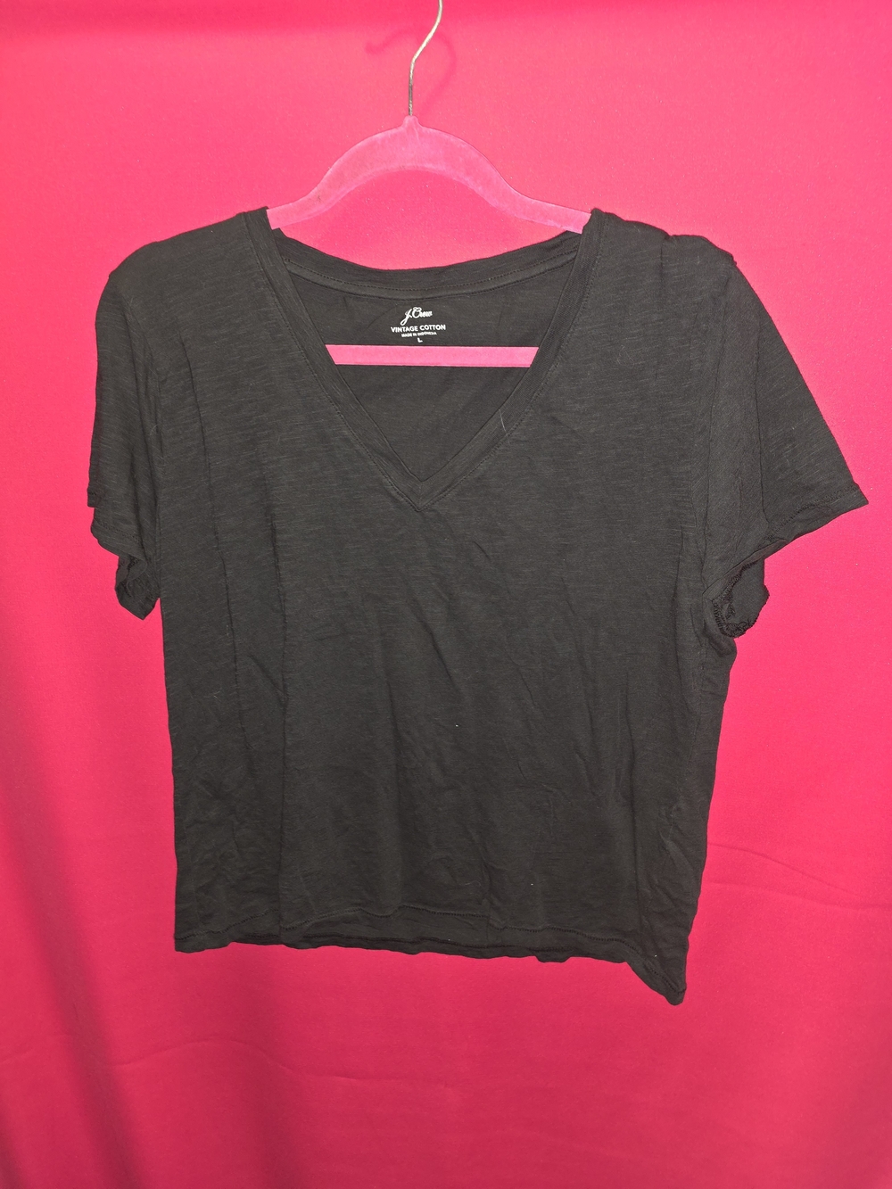 J. Crew Black V-Neck Short Sleeve Tee